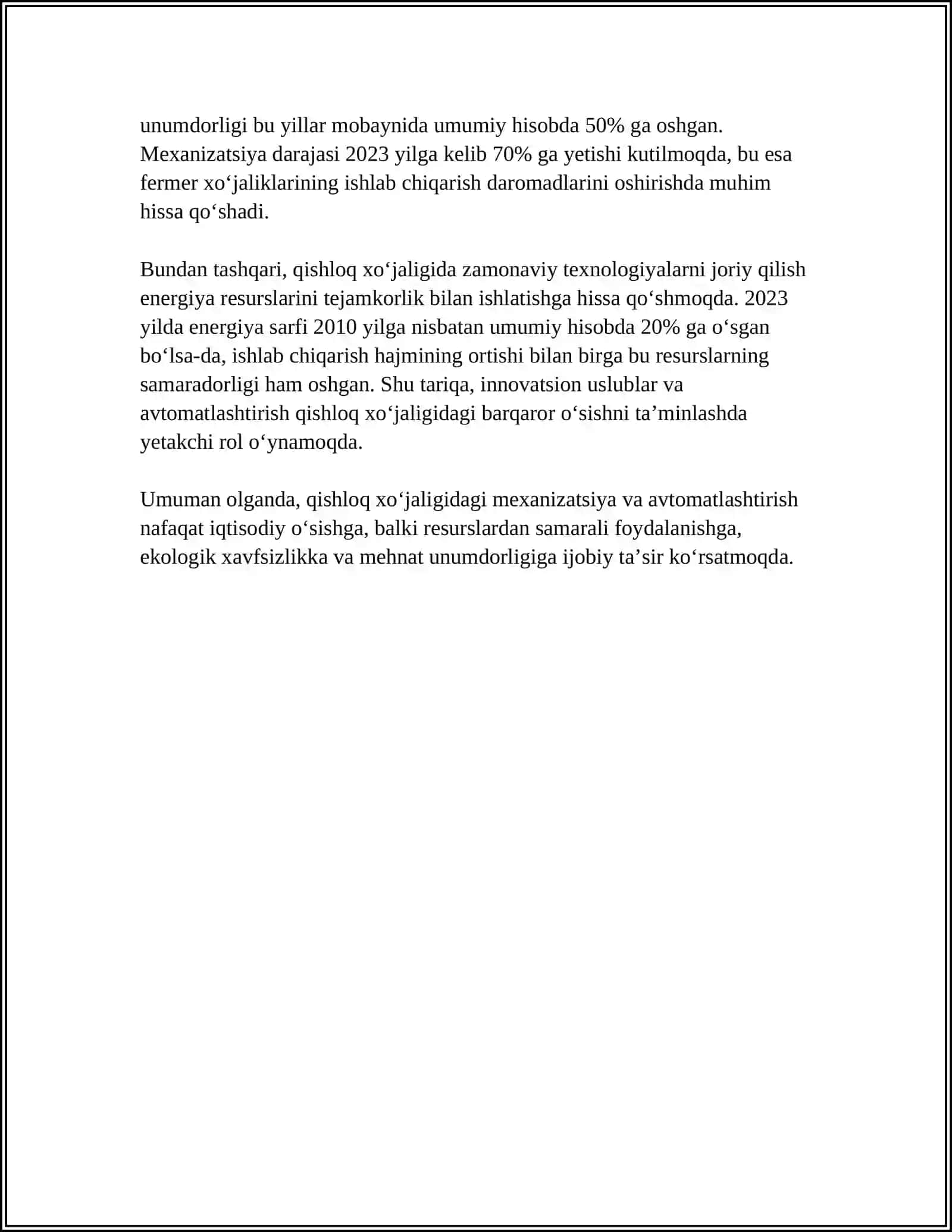 QISHLOQ XOJALIGI VA SANOAT SOHASIDA RIVOJLANISHLAR 4