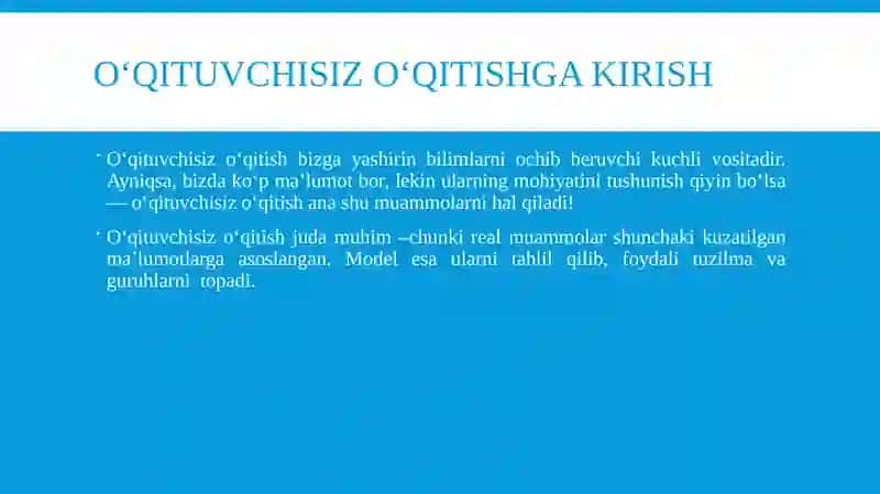 O‘qituvchisizo‘qitish. K-Means Clustering 4