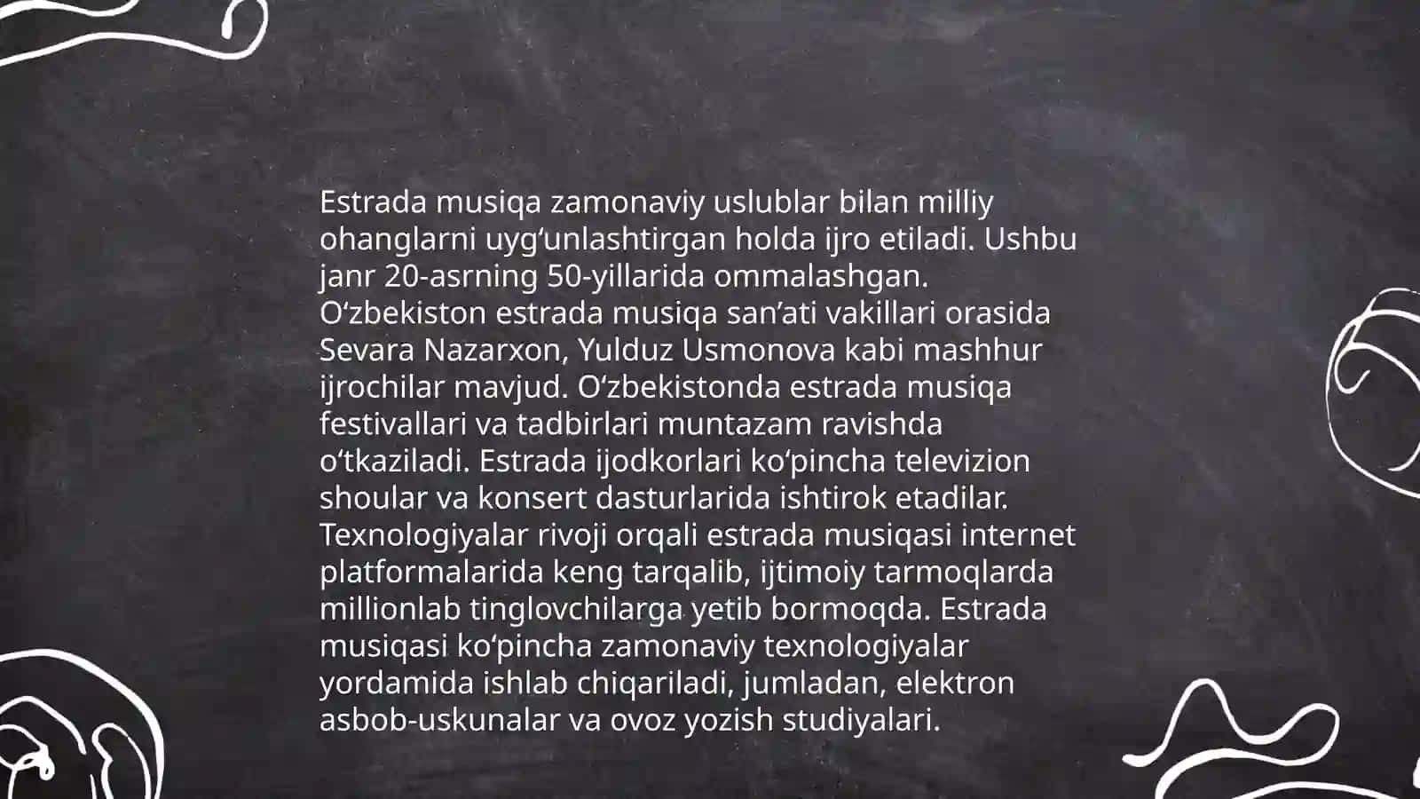 50-80 yillarda o`zbek musiqa amaliyotiga kirib kelgan yangi janrlar 4