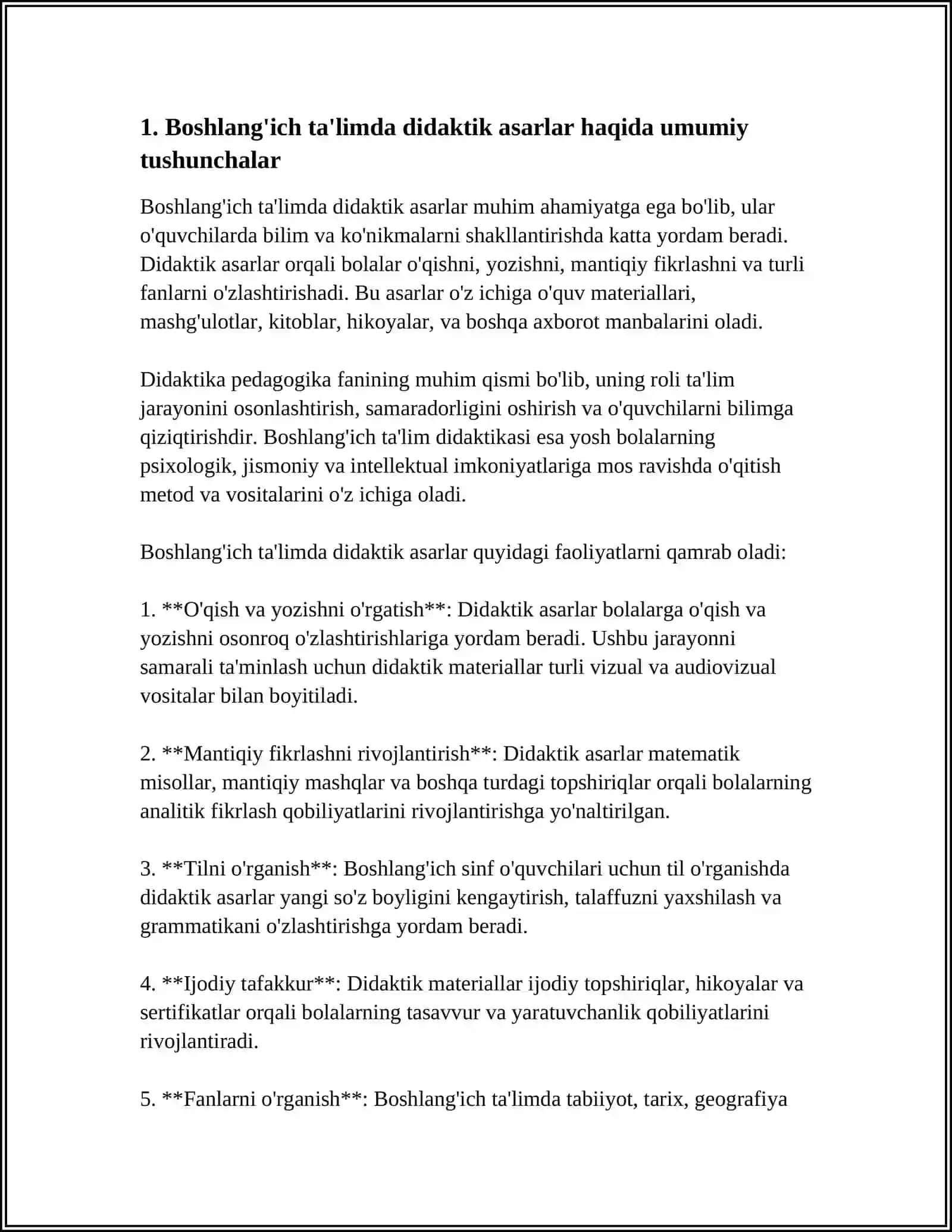 BOSHLANG'ICH TA'LIMDA DIDAKTIK ASARLAR ORQALI KITOBXONLIKNI SHAKLLANTIRISH FANINING MAQSAD VA VAZIFALARI 4