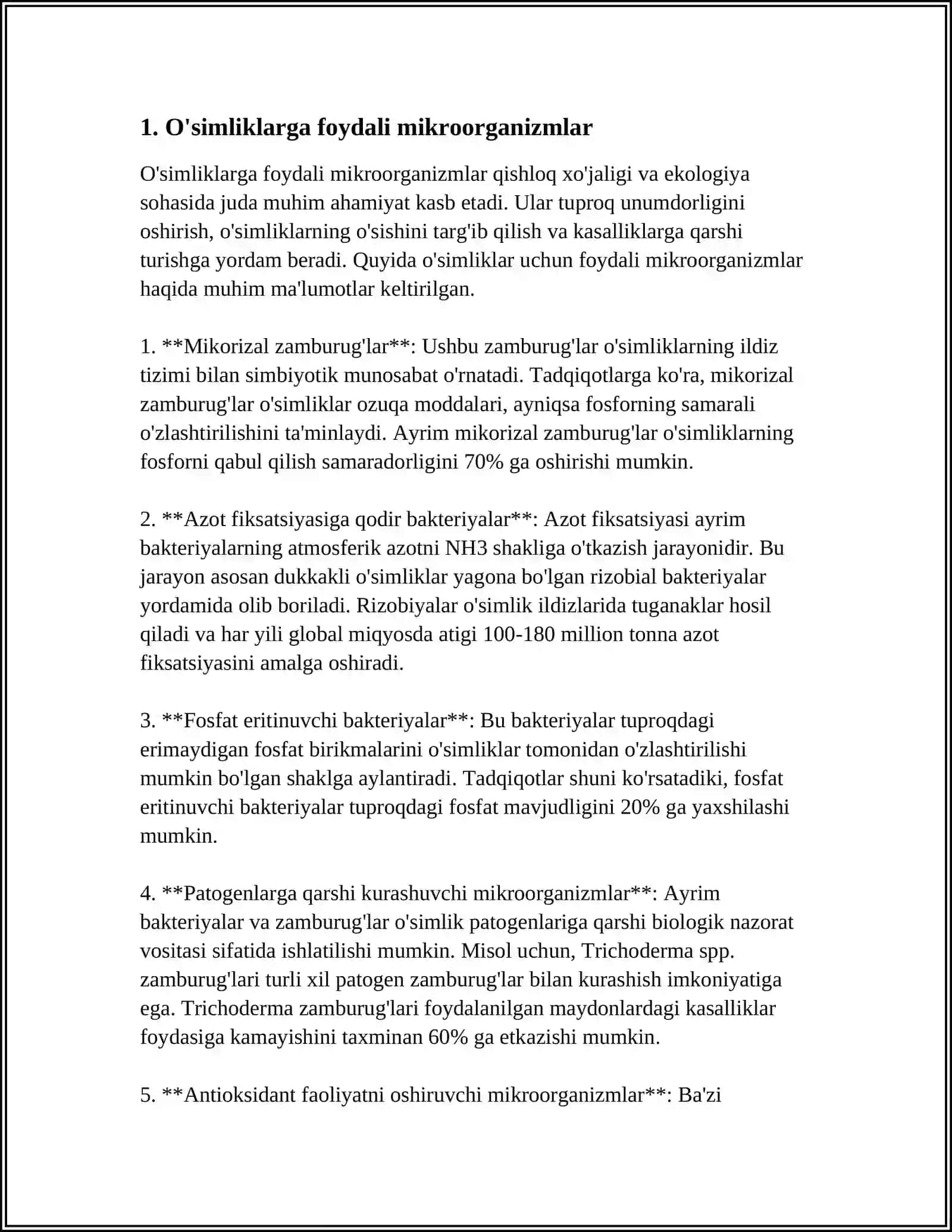 MIKROORGANIZMLARNING QISHLOQ XÒJALIGIDA, ÒSIMLIKLARNI HIMOYA QILISHDA QÒLLANILISHI 4