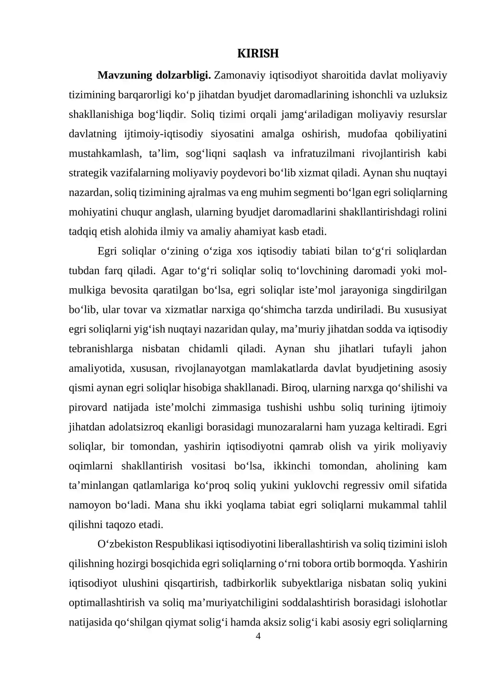 Byudjet daromadlari shakllanishida egri soliqlarning xususiyatlari 4