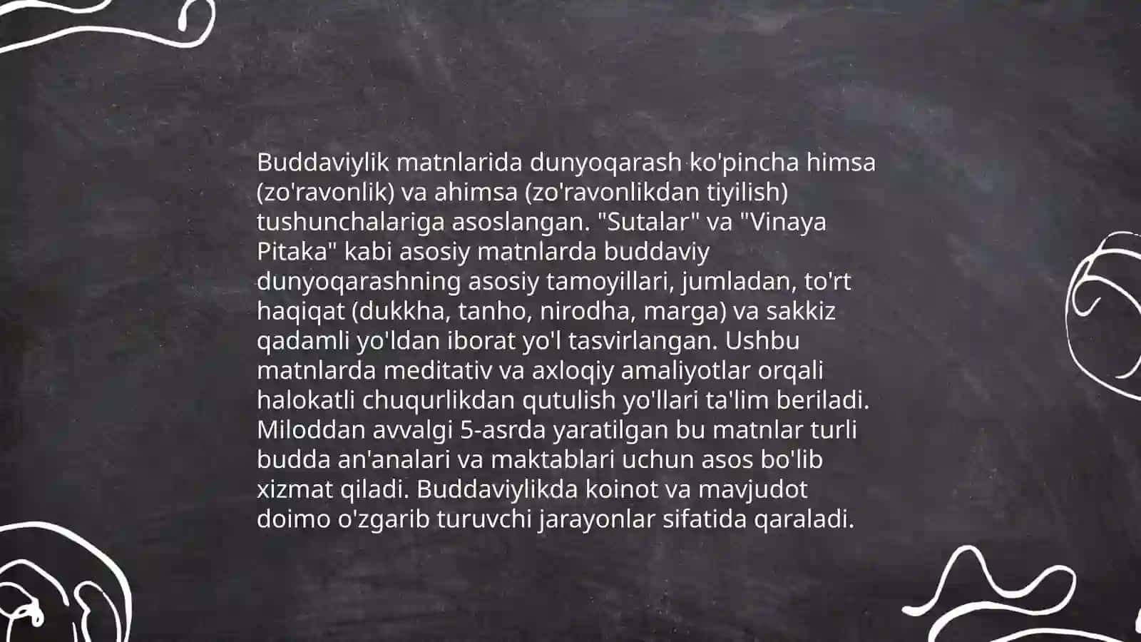 Buddaviylik oqimidagi adabiyotlarning matniy xususiyatlarini o'rganish 4