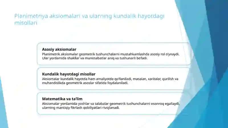 Planimetriya aksiomalari 4