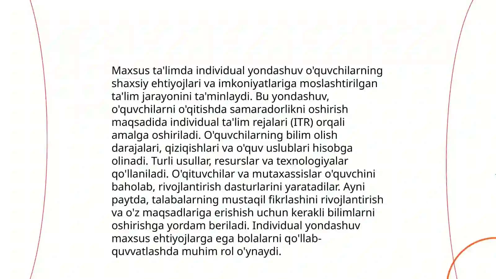 Korreksion (maxsus) pedagogikaning asosiy vazifalari tamoyillari va metodlari 4