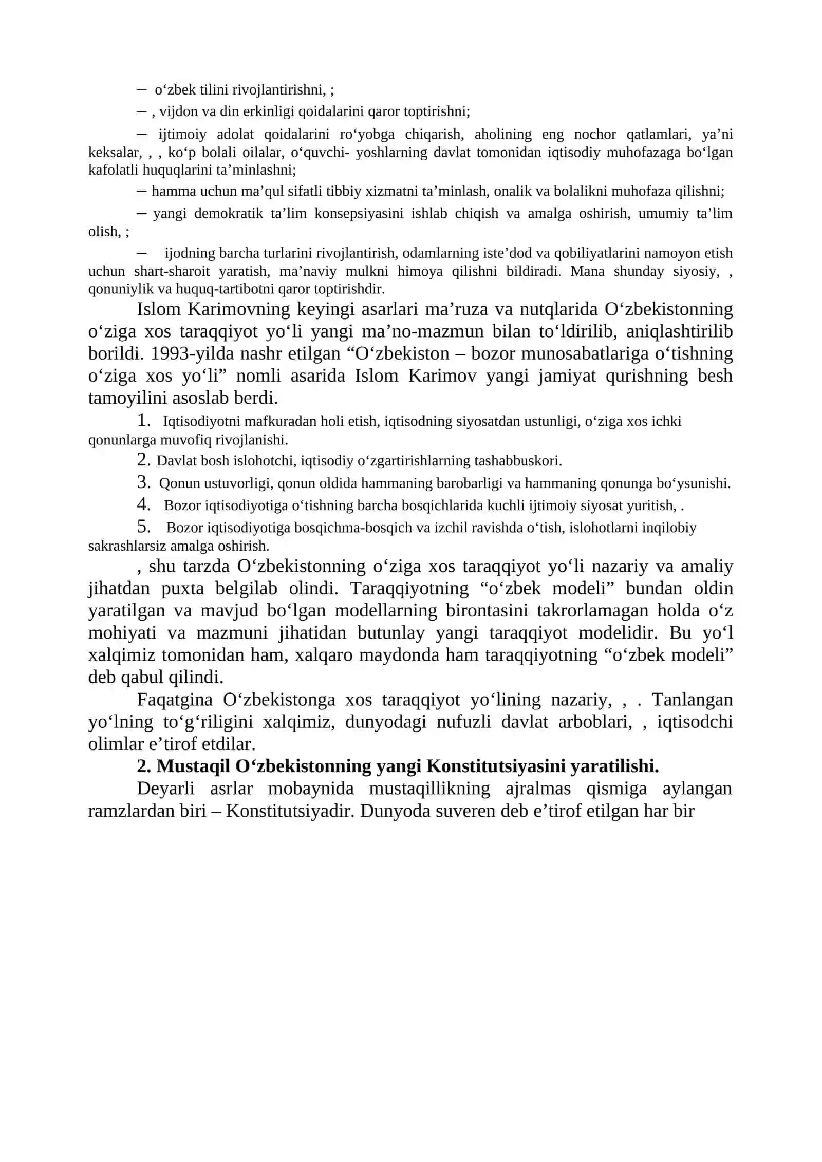 O‘ZBEKISTONNING O‘ZIGA XOS ISTIQLOL VA TARQQIYOT YO‘LI 4