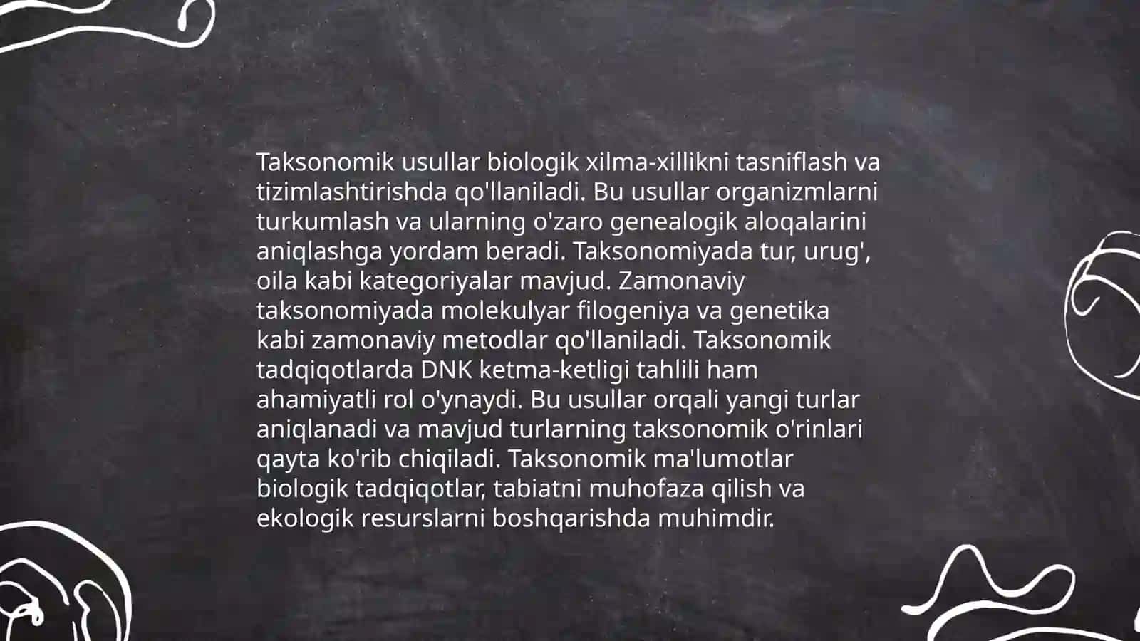 Taksonomiya usullari va tajriba berilganlarini boshlang'ich taxlili 4