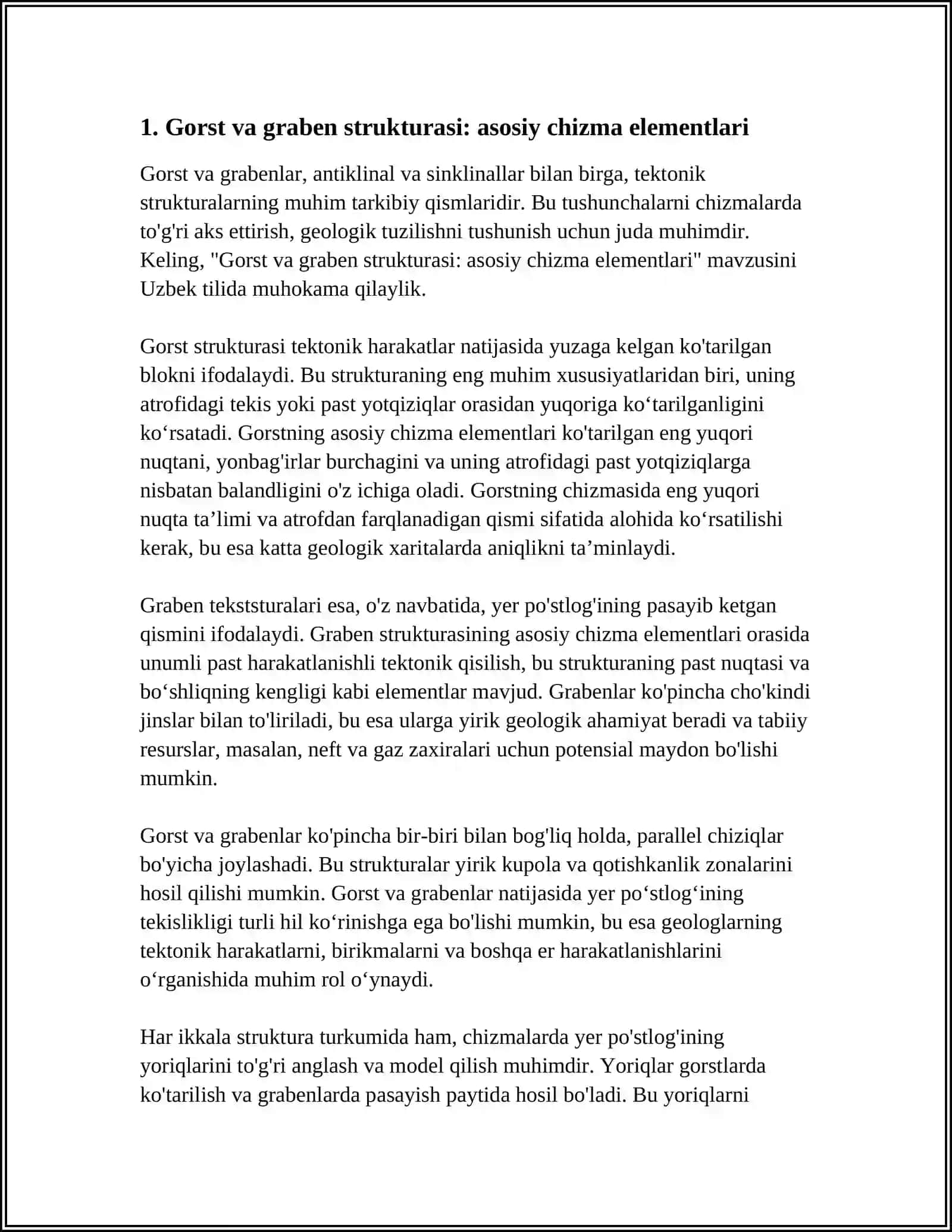GORST GRABEN ANTIKLINAL SLINKLINAL TEKTONIK STRUKTURALARNI CHIZISH 4