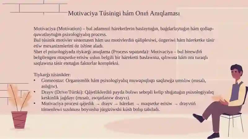 Shet el psixologiyasında motiv hám motivaciya mashqalası (Qaraqalpaq tilinde) 4