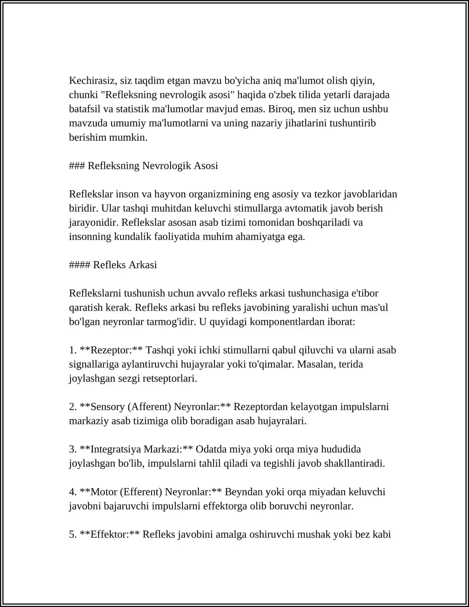 REFLEKSLAR HAQIDA TUSHUNCHA 4