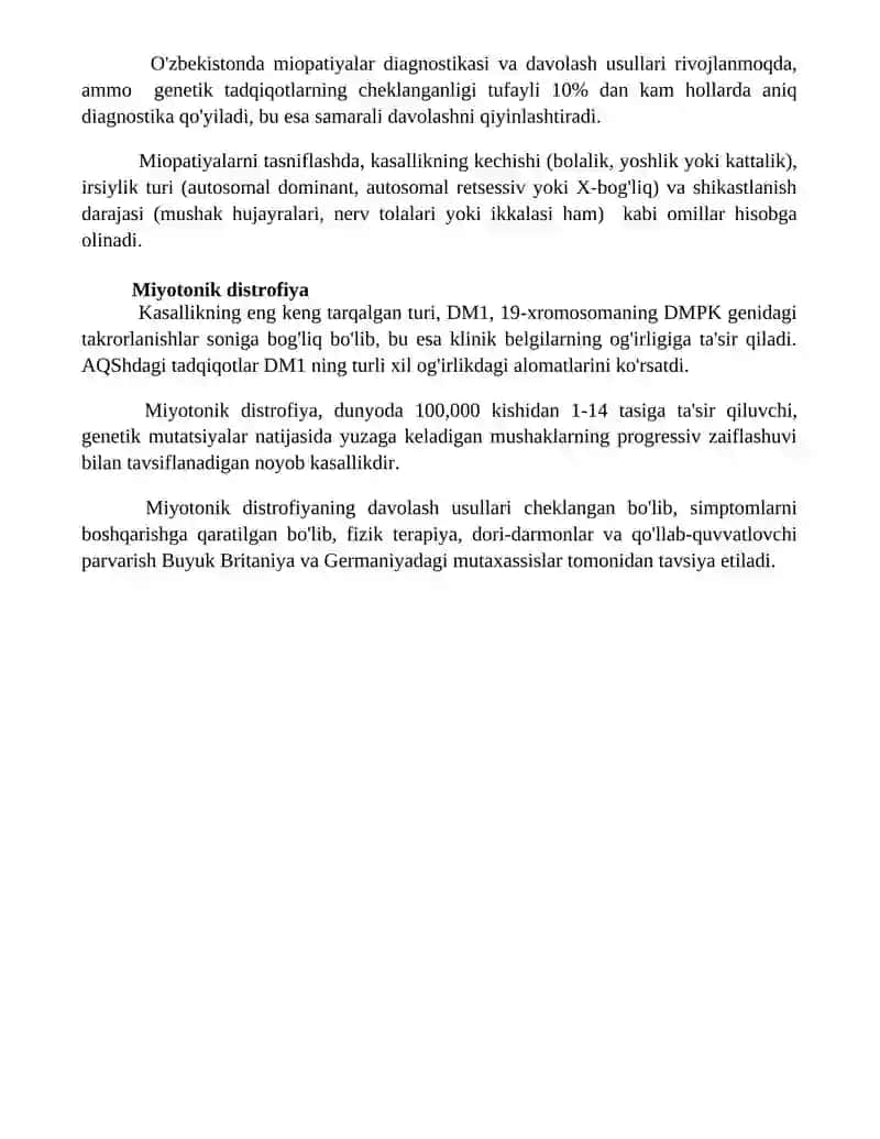 Asab tizimining (miopatiyalar) nasliy kasalliklari 4