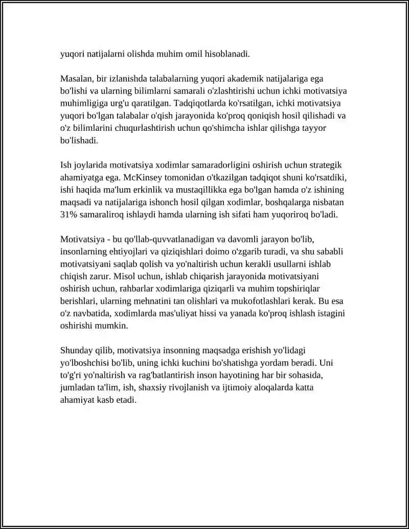 MOTIVATSIYA: MURAKKAB HAL QILISH ASOSI SIFATIDA 4