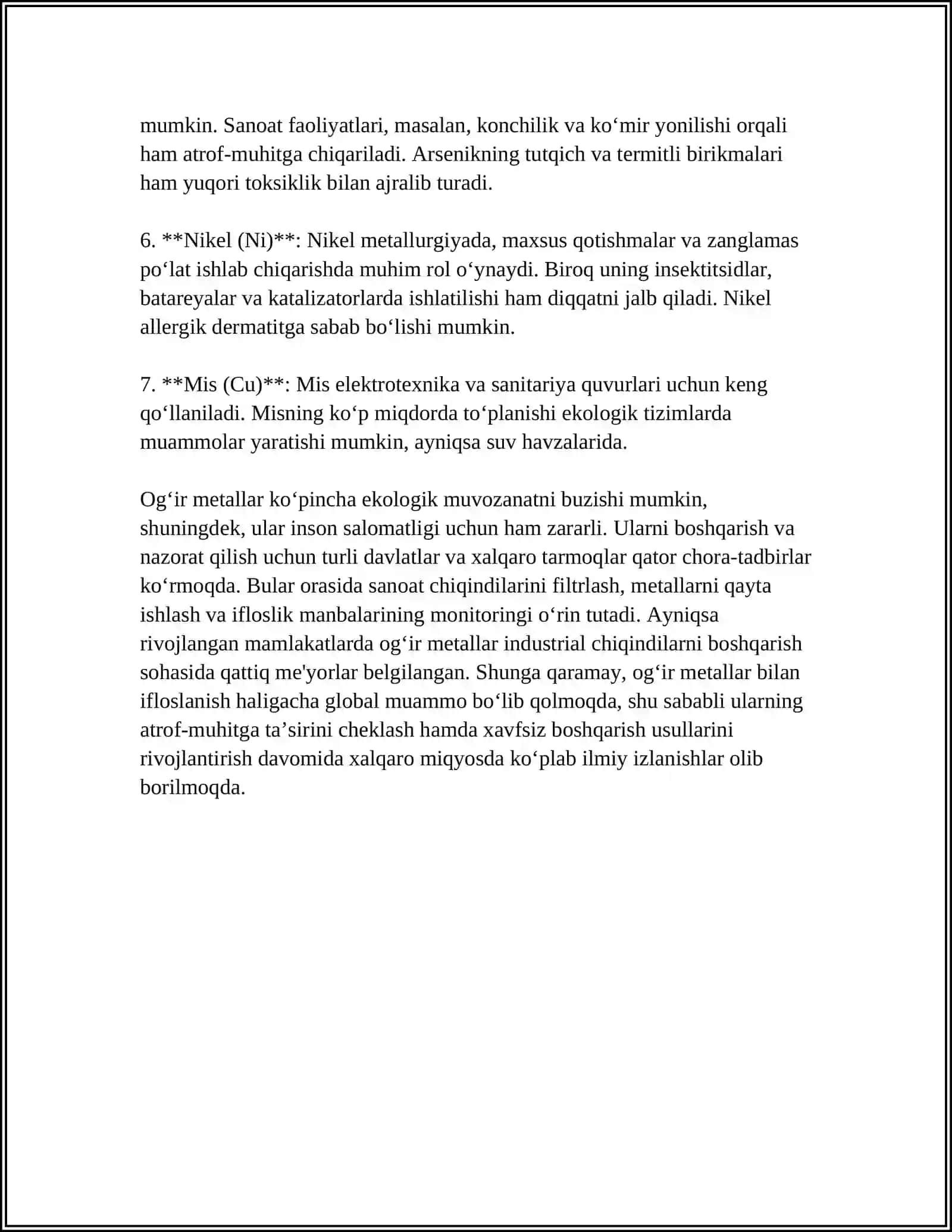 OGʻIR METALLARNI OʻSIMLIK VA HAYVON ORGANIZMIDA TARQALISHI 4