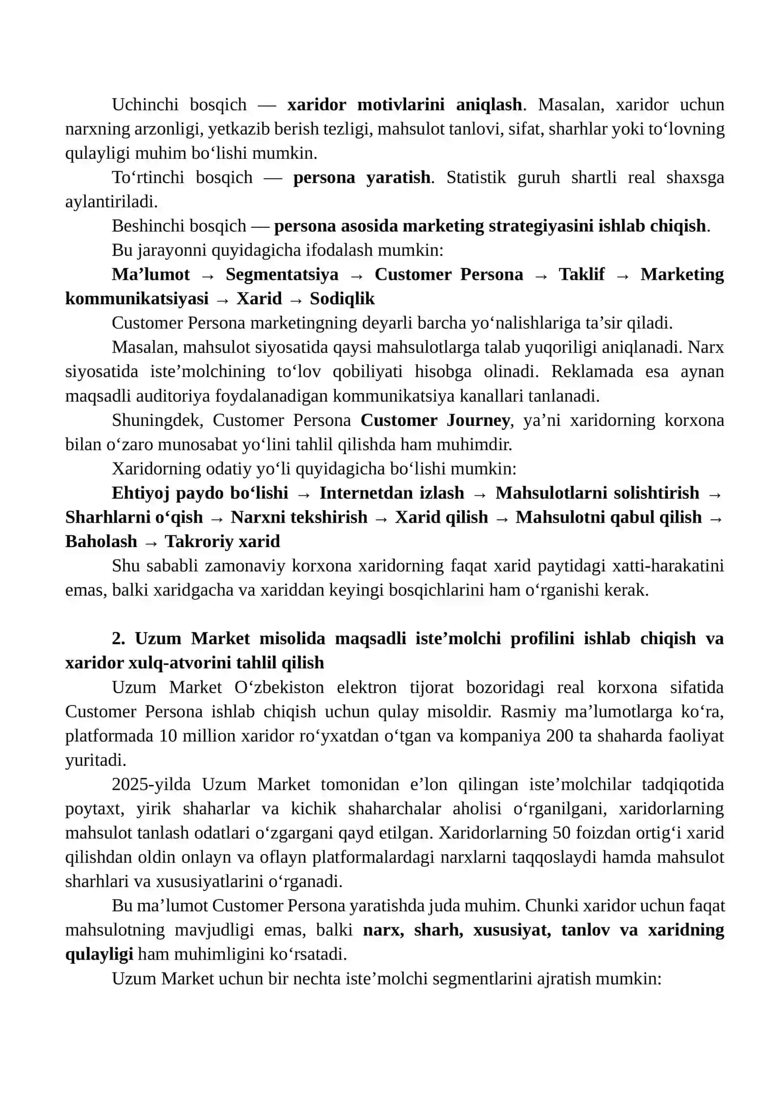 Customer Persona Ishlab Chiqish va Marketing Strategiyasini Shakllantirish 4