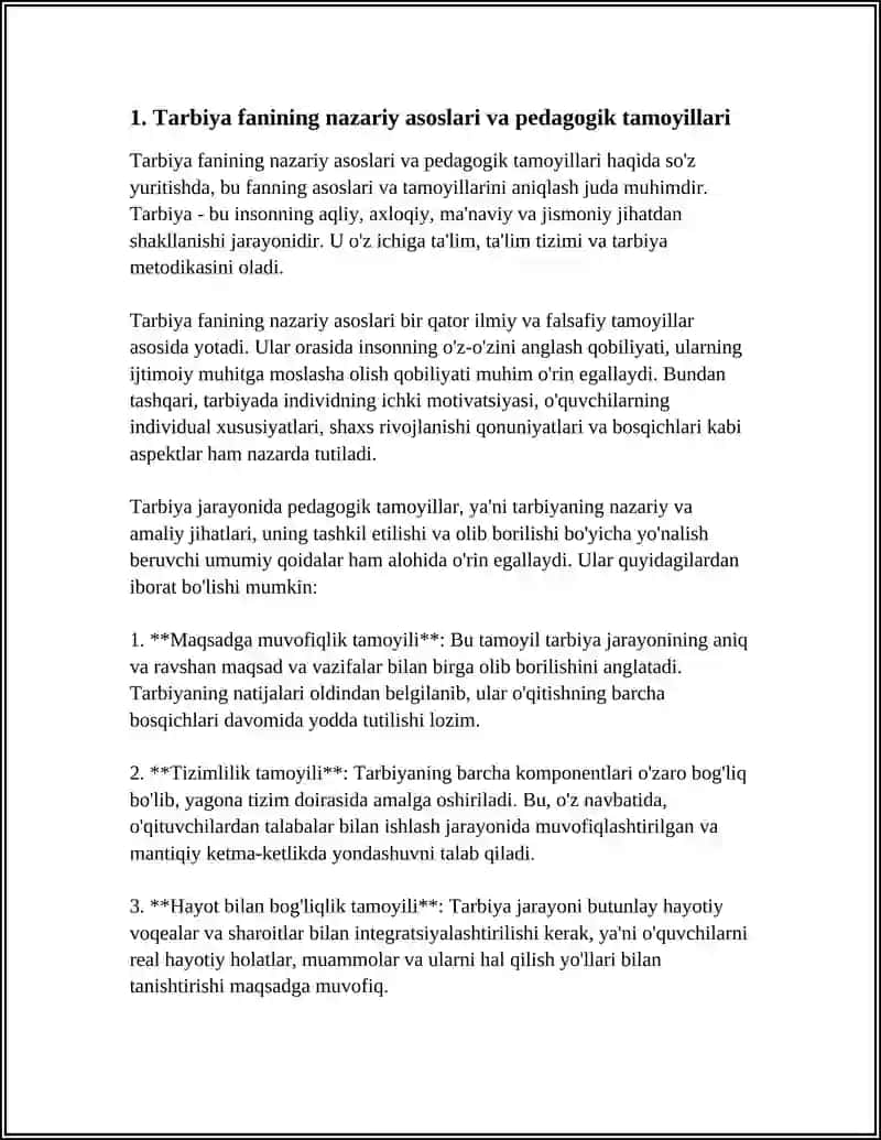 TARBIYA FANINING O'QITISH METODIKASI 4