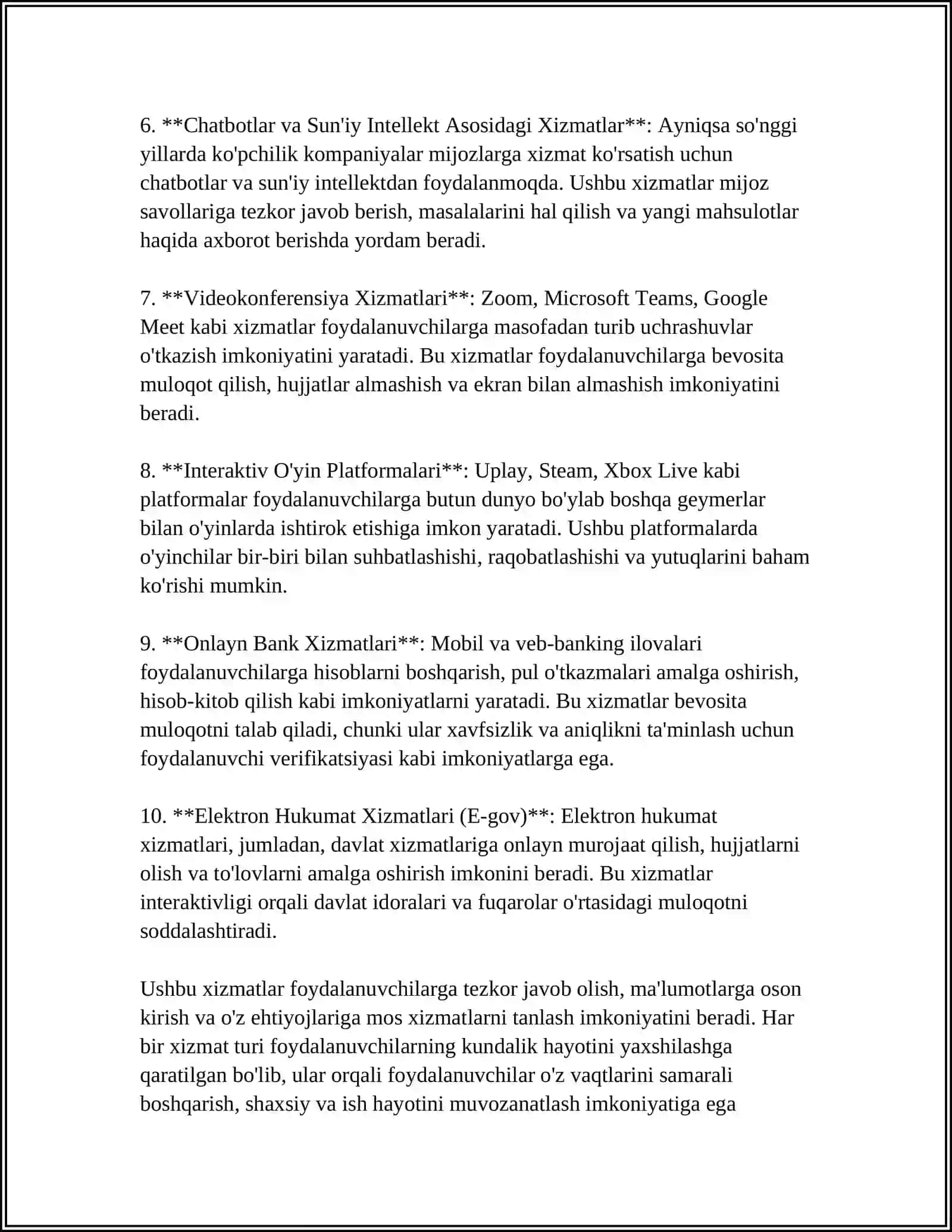 INTERACTIV XIZMATLAR VA ULARDAN FOYDALANISH 4