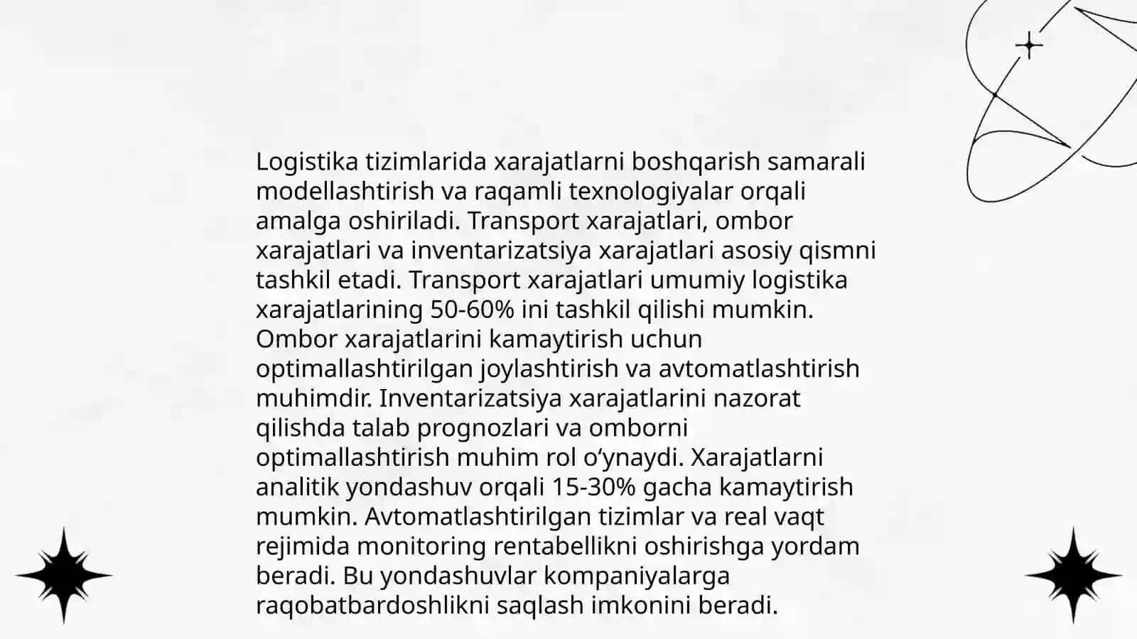 Transport va logistika tizimlarini loyihalash 4