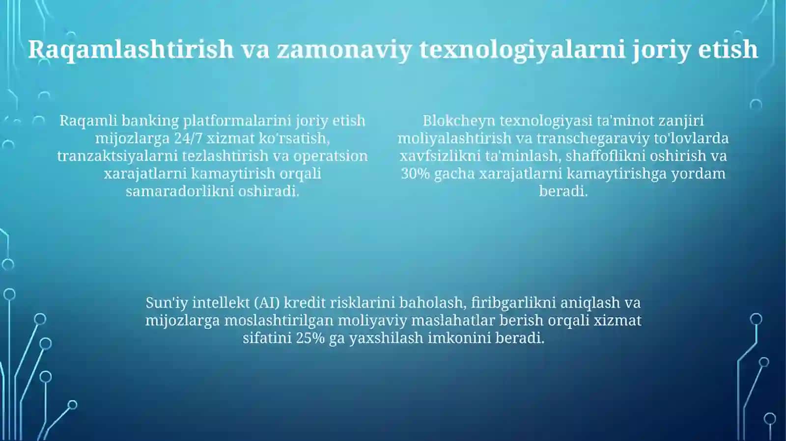 Oʻzbekistonda bank tizimini takomillashtirish yoʻllari 4