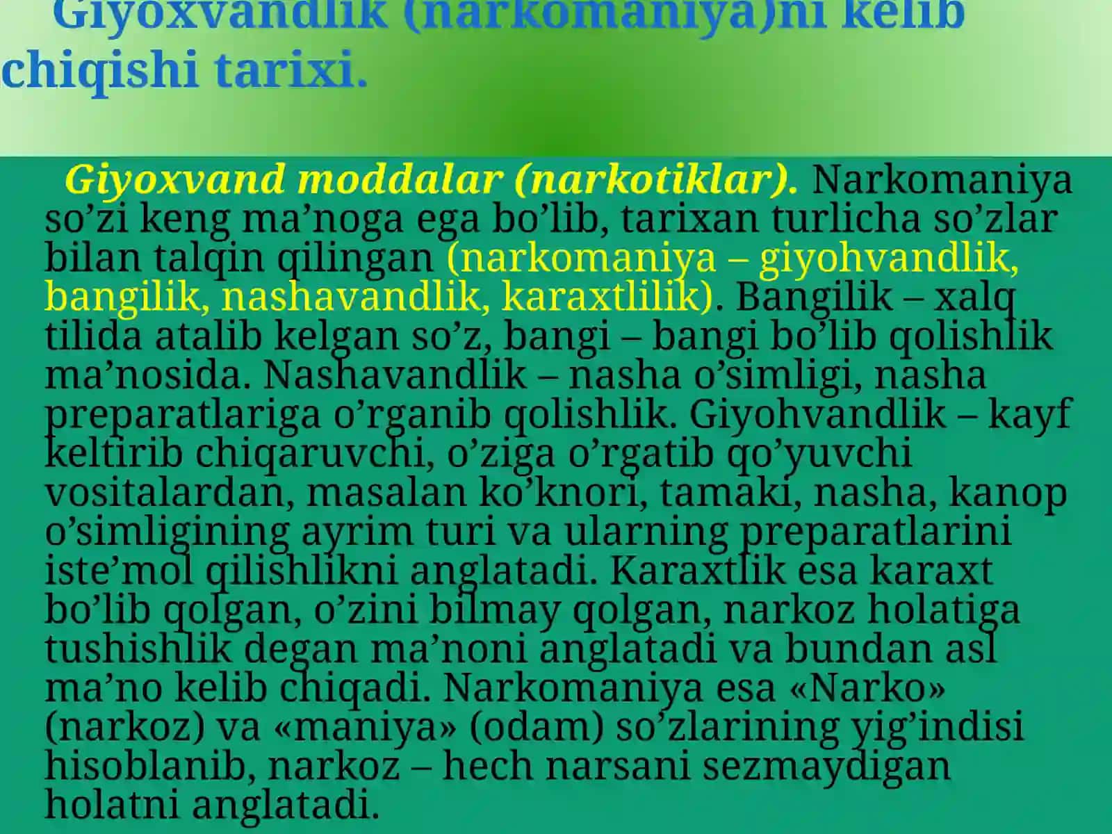 Zararli odatlar salomatlik buzilishi 4