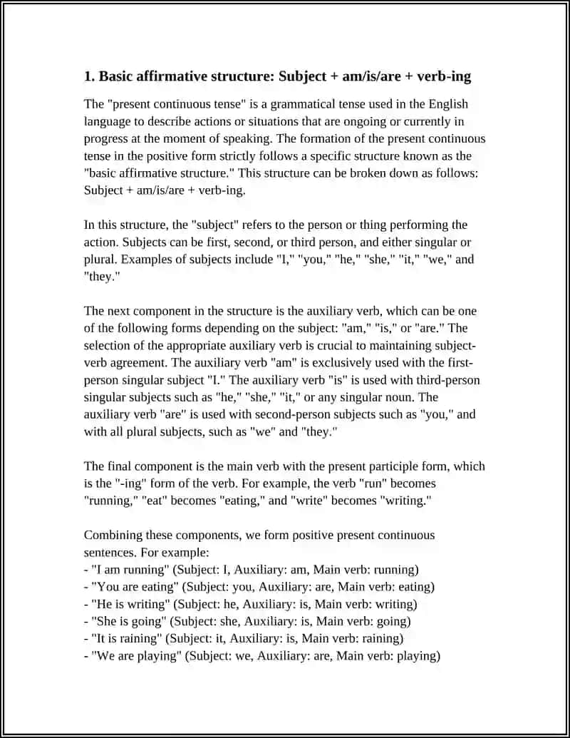 Present Continuous Tense 4