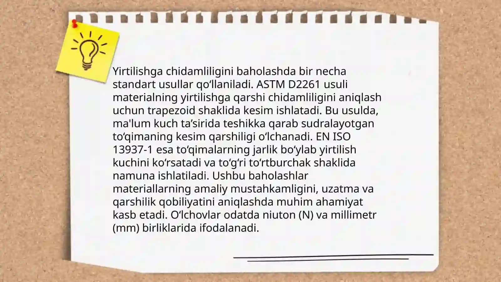 TA- 1 asbobida har xil turdagi matolarni yirtilishiga chidamliligini tekshirish 4