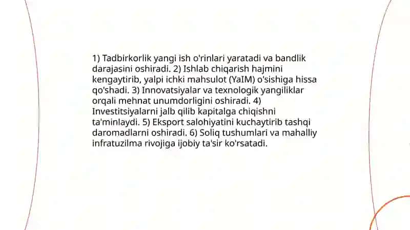 Tadbirkorlikning ijtimoiy iqtisodiy manosi 4