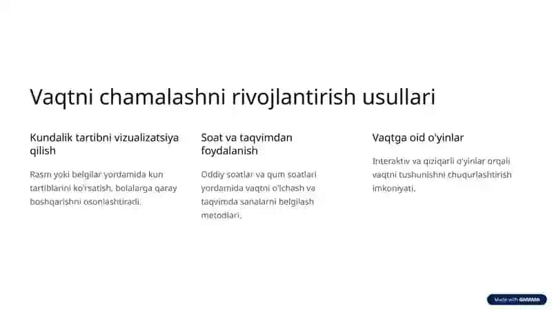 Vaqtni chamalash ko'nikmalari 4