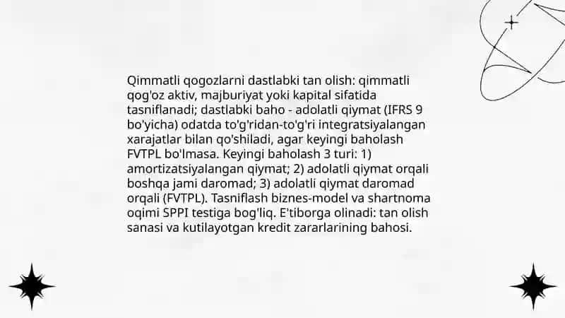 qimmatli qogozlar va qimmatli qogozlarga investitsiyalangan mablag`larning ishonchli boshqaruvi hisob 4