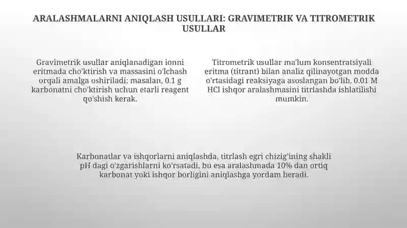 Karbonatlar va ishqorlar aralashmasini aniqlash 4
