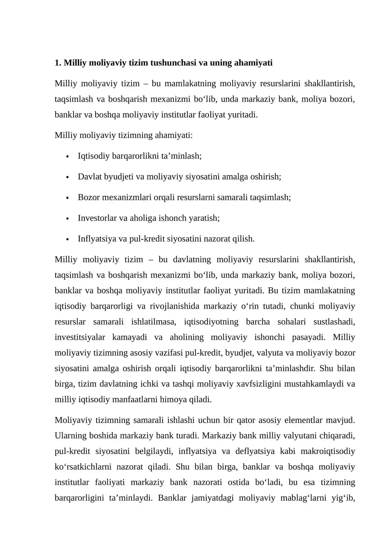 MILLIY MOLIYAVIY TIZIMINI TASHKIL ETISH TAMOYILLARI 4