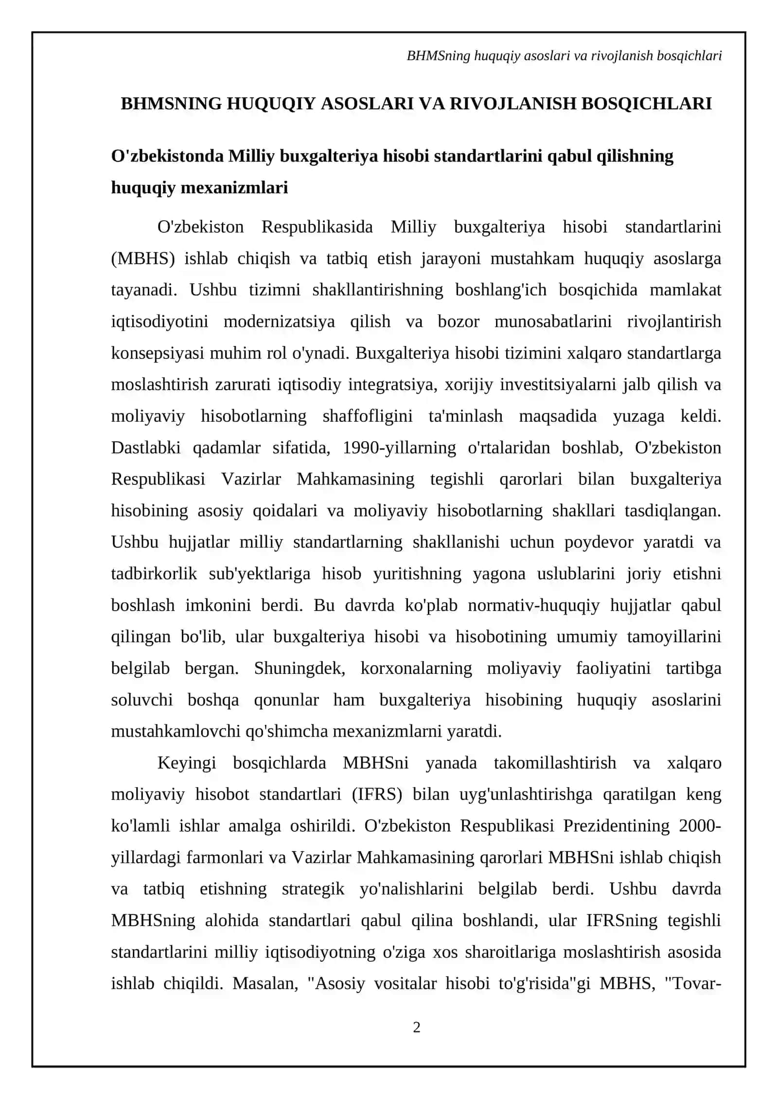 Milliy buxgalteriya hisobi standartlarining (BHMS) tizimi 4