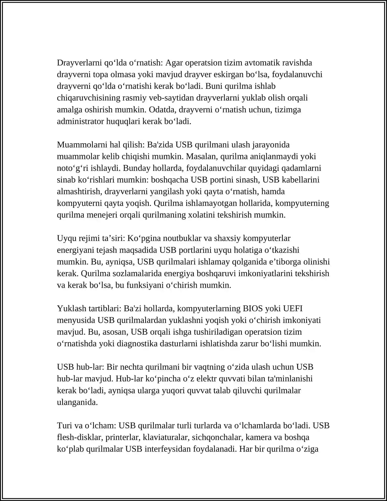 USB qurilmalarini ulash va drayverlarni o‘rnatish 4
