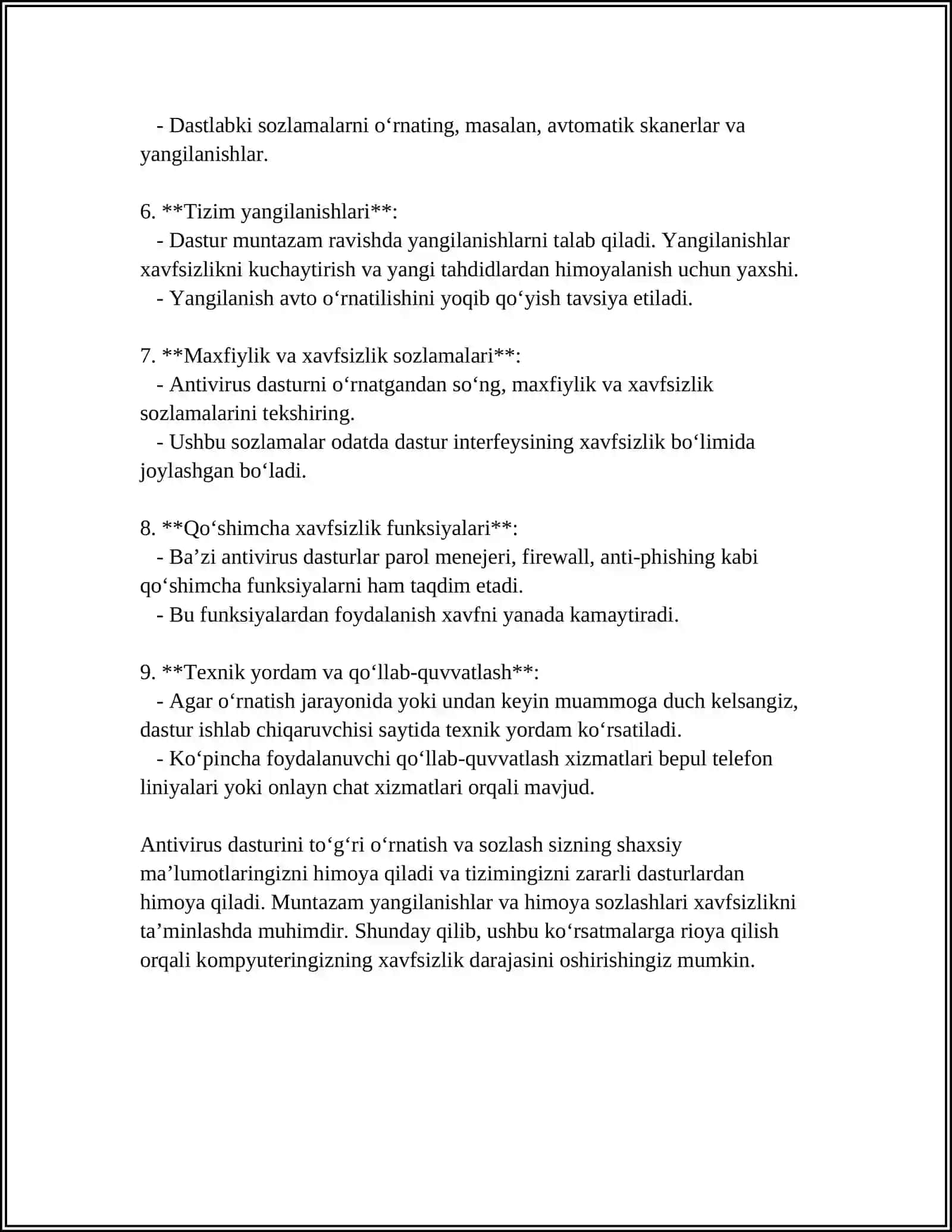 ANTIVIRUS DASTURIDAN FOYDALANISH QOIDALARI 4