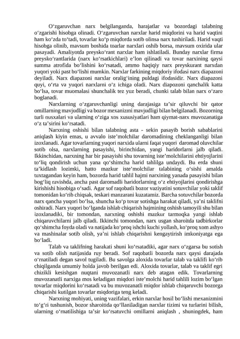 Korxonalarda narx shakllanish jarayonini boshqarish 4