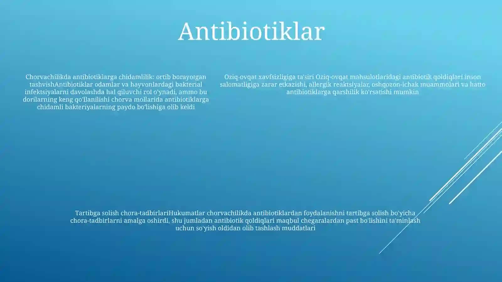 Оziq-Ovqаt Mаhsulоtlаrining Chоrvachilikda Qo’Llaniladigan Moddаlаr BilаnIflоslаnishi 4
