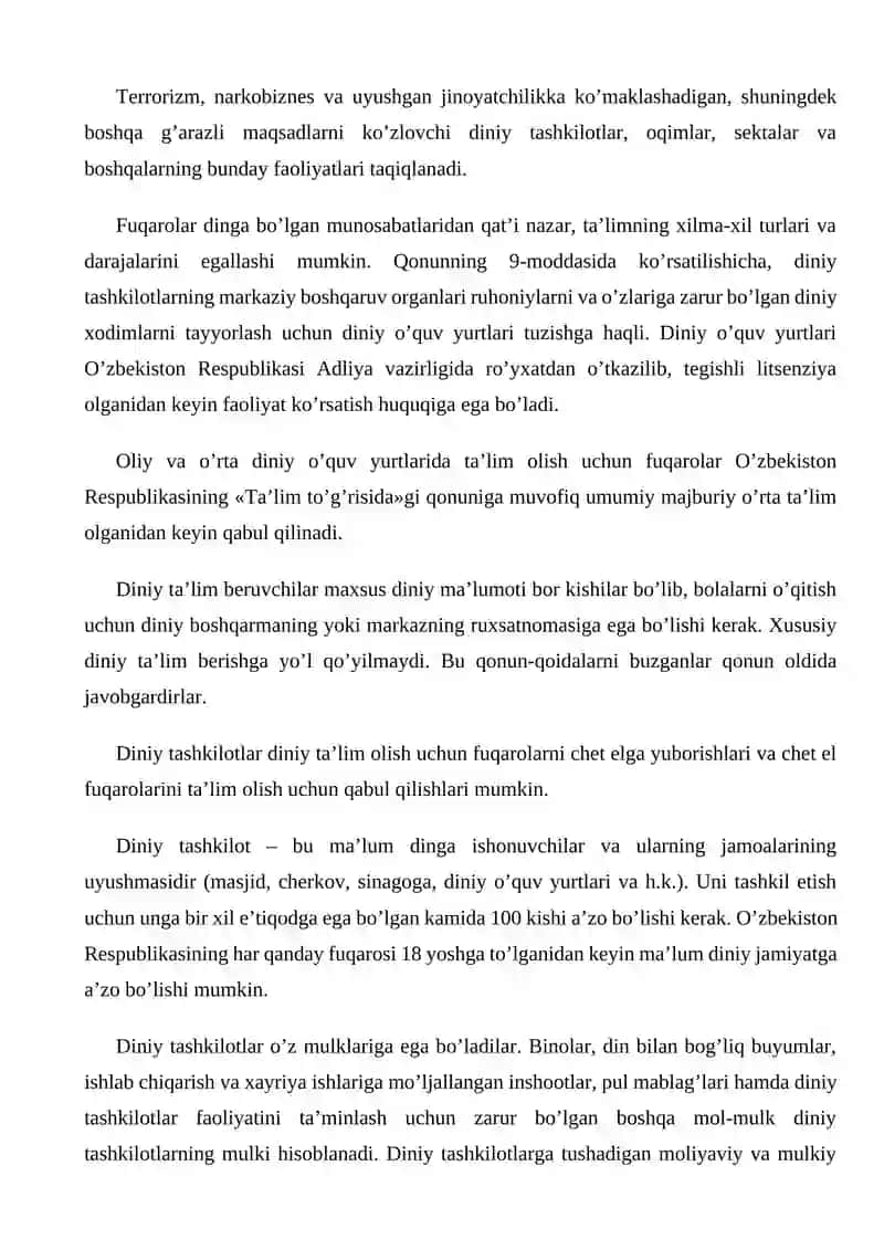 Diniy Tashkilotlarning Zamona Duniyoviy Me'yorlarga Moslashuvi 4
