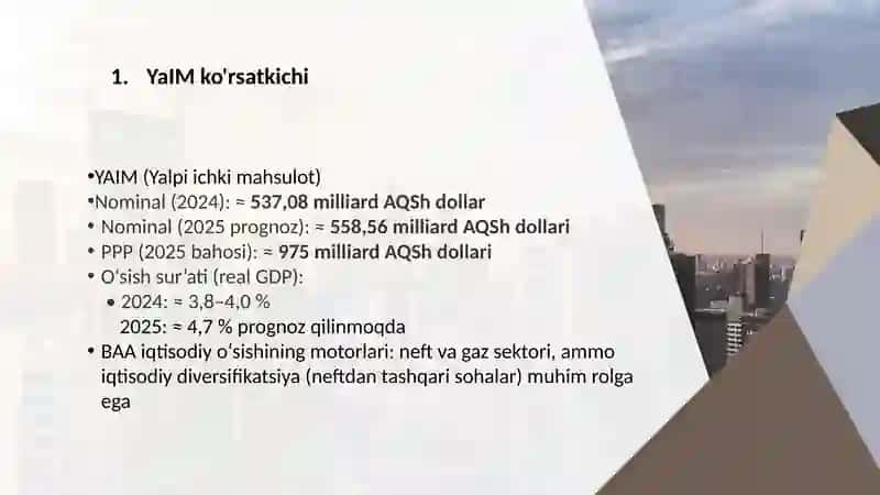 Birlashgan Arab amirliklarining makroiqtisodiy ko'rsatkichlari 4