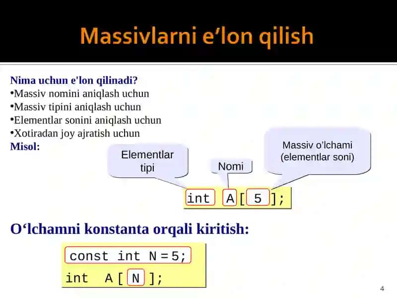 Massivlar 4