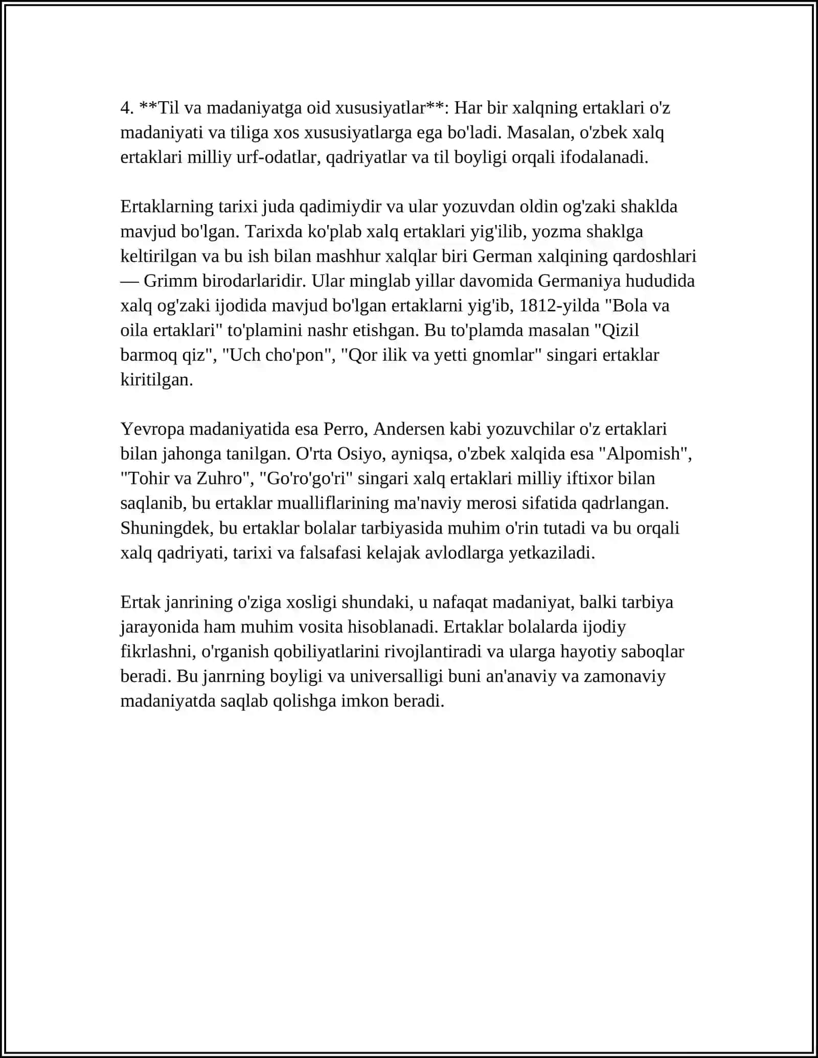 "DEVONI LUG'OTIT TURK"DA JANRLAR MASALASI. (ERTAK,QO'SHIQ MISOLIDA) 4