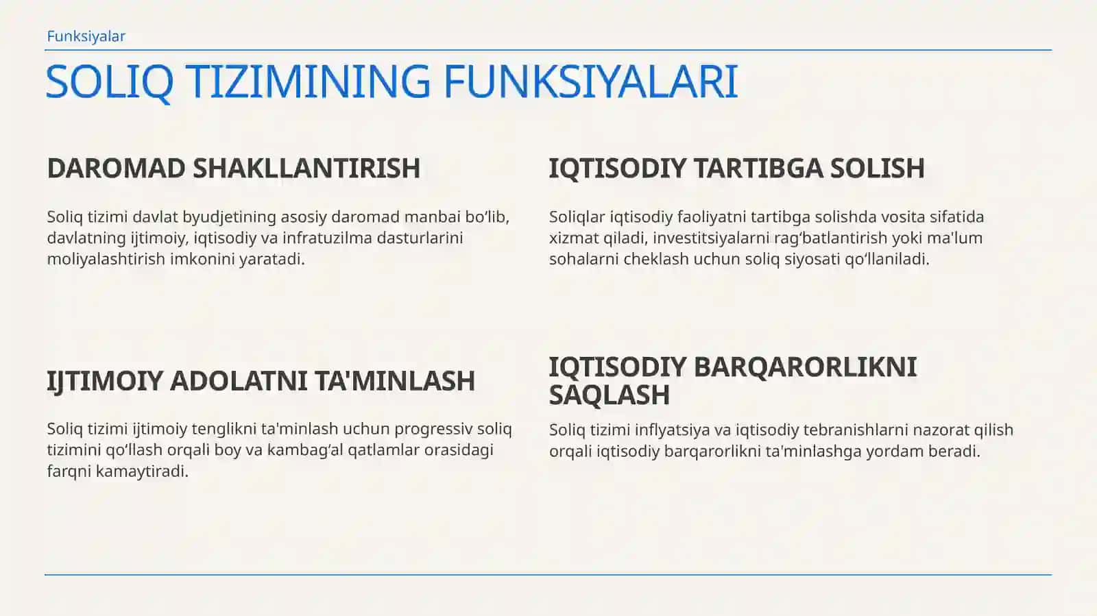 Soliq Tizimining Iqtisodiy Mohiyati va Ahamiyati 4