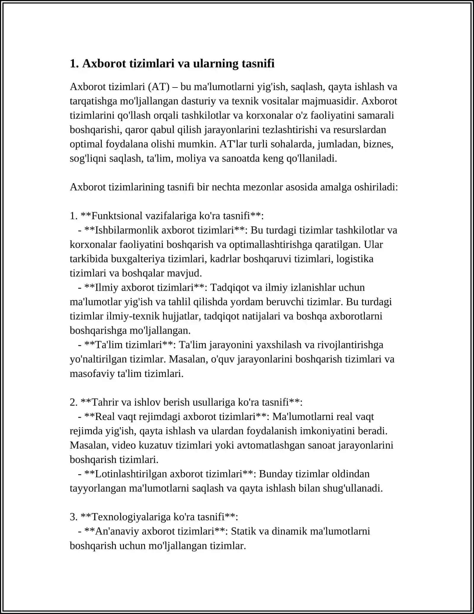 NAMANGAN DAVLAT UNIVERSITETI AXBOROT TIZIMLARINING TUSHUNCHASI 4
