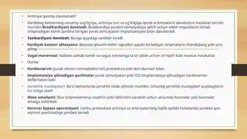 Yurak aritmiyasi va uni davolash 4