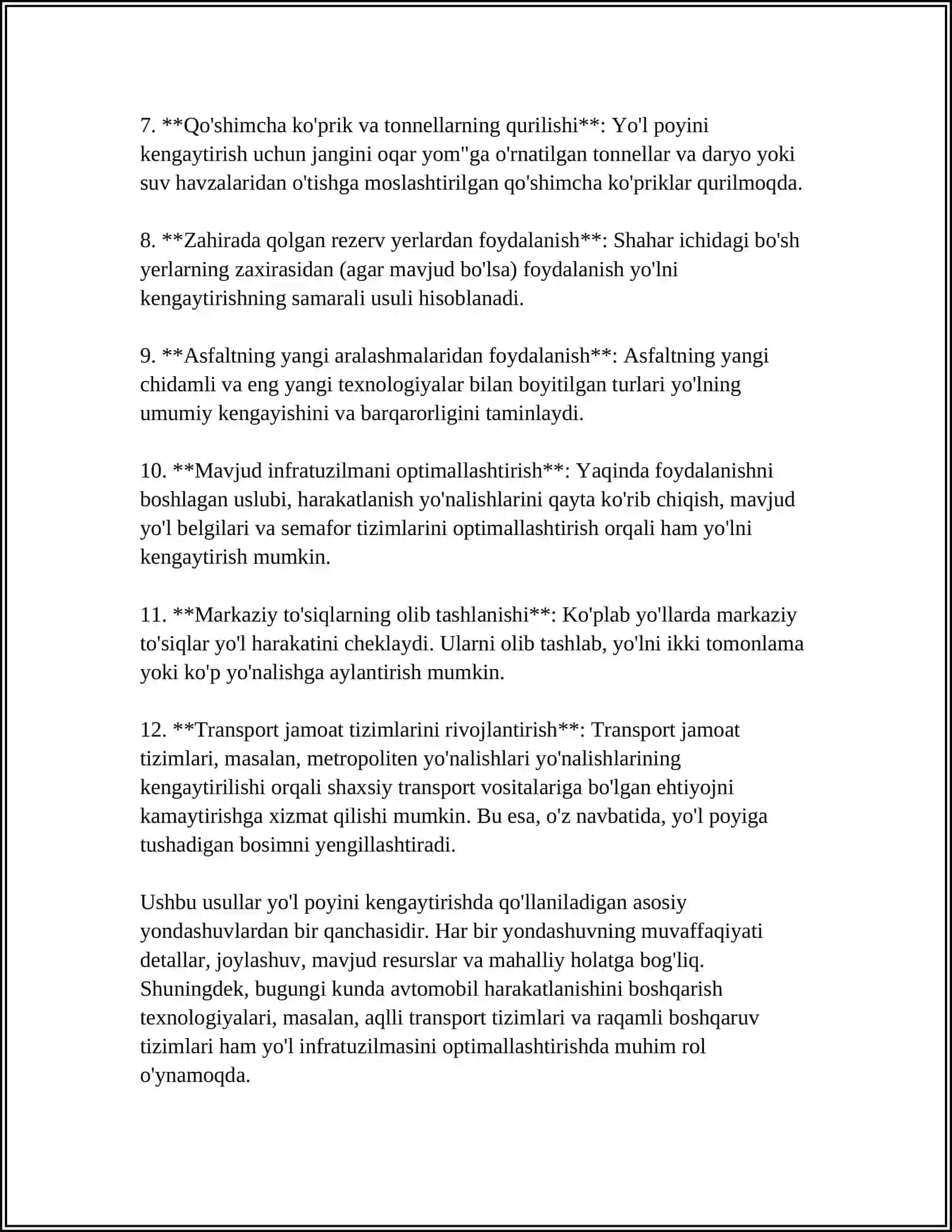 YOʻLLARNI REKONSTRUKSIYA QILISHDA YOʻL POYINI KENGAYTIRISH 4