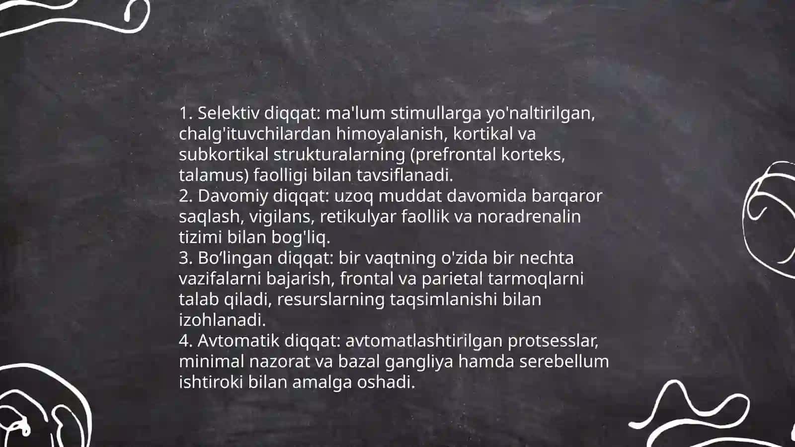 Diqqat haqida tushuncha va uning nerv-fiziologik asoslari 4