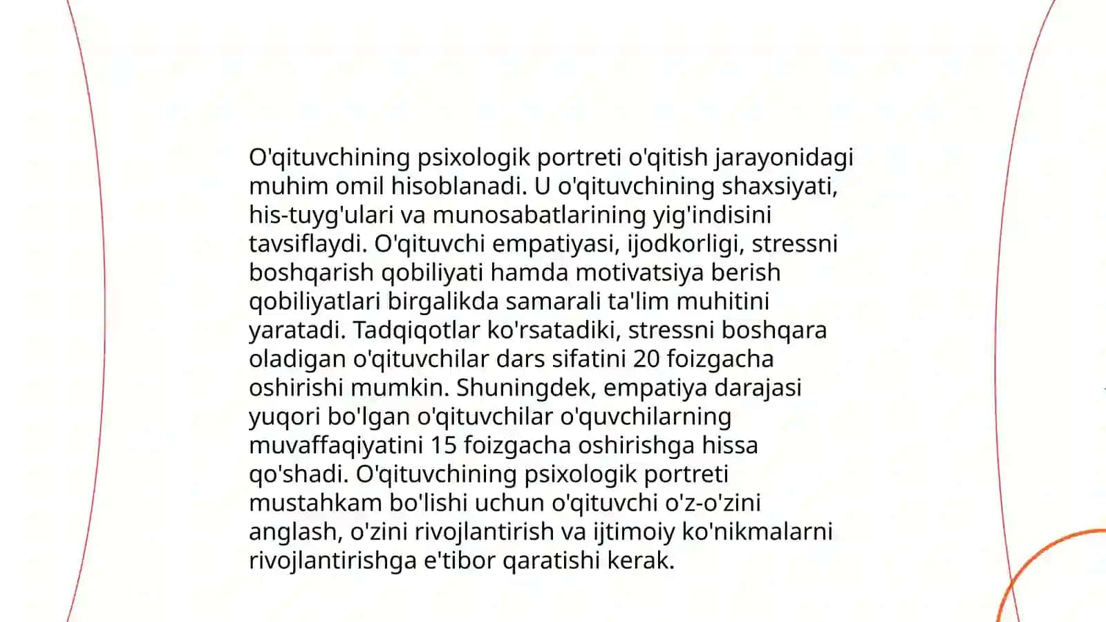 Pedagogik faoliyatning psixologik xususiyatlari 4