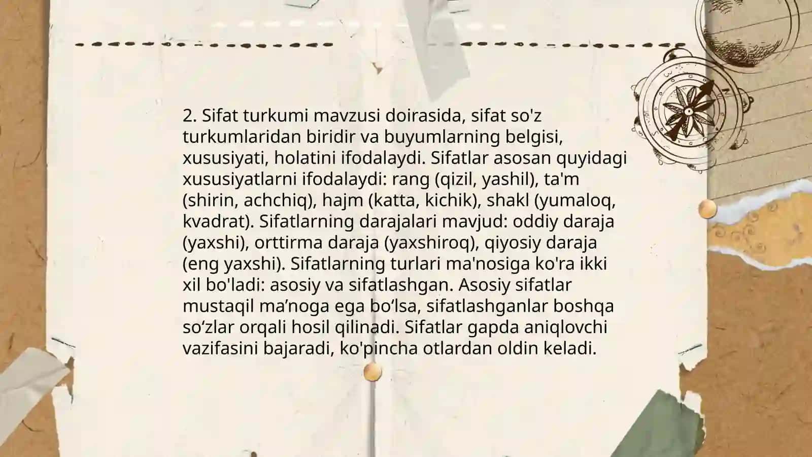 So'z turkumlari paradigmasi. Mustaqil va yordamchi so'z turkumlari 4