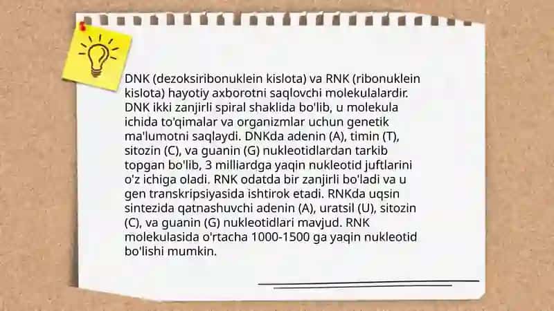 Nuklein kislotalar haqida umumiy tushunchalar 4