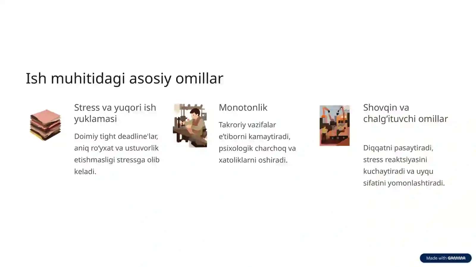 Ruhiy‑fiziologik omillar: Gigiyenik ta'rif va oldini olish 4