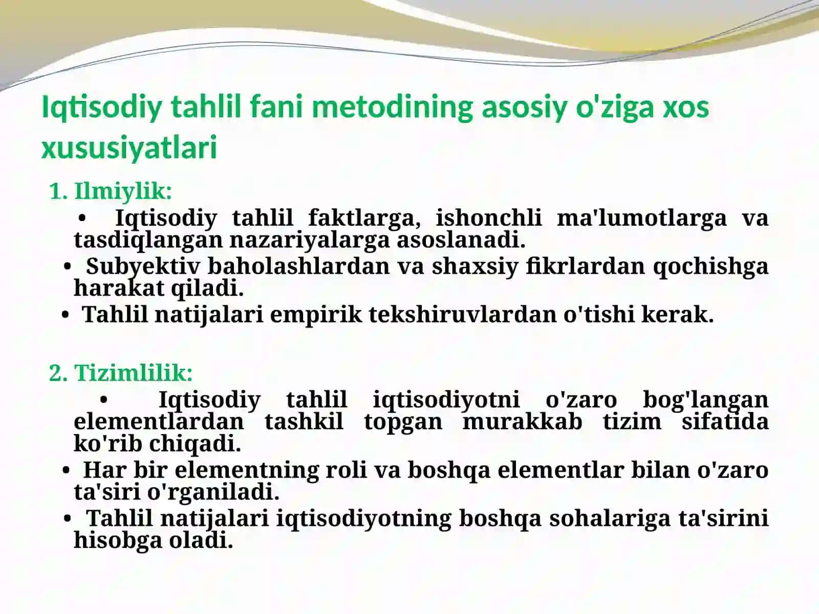 IQTISODIY TAHLIL FANIDAN MUSTAQIL TALIM 4