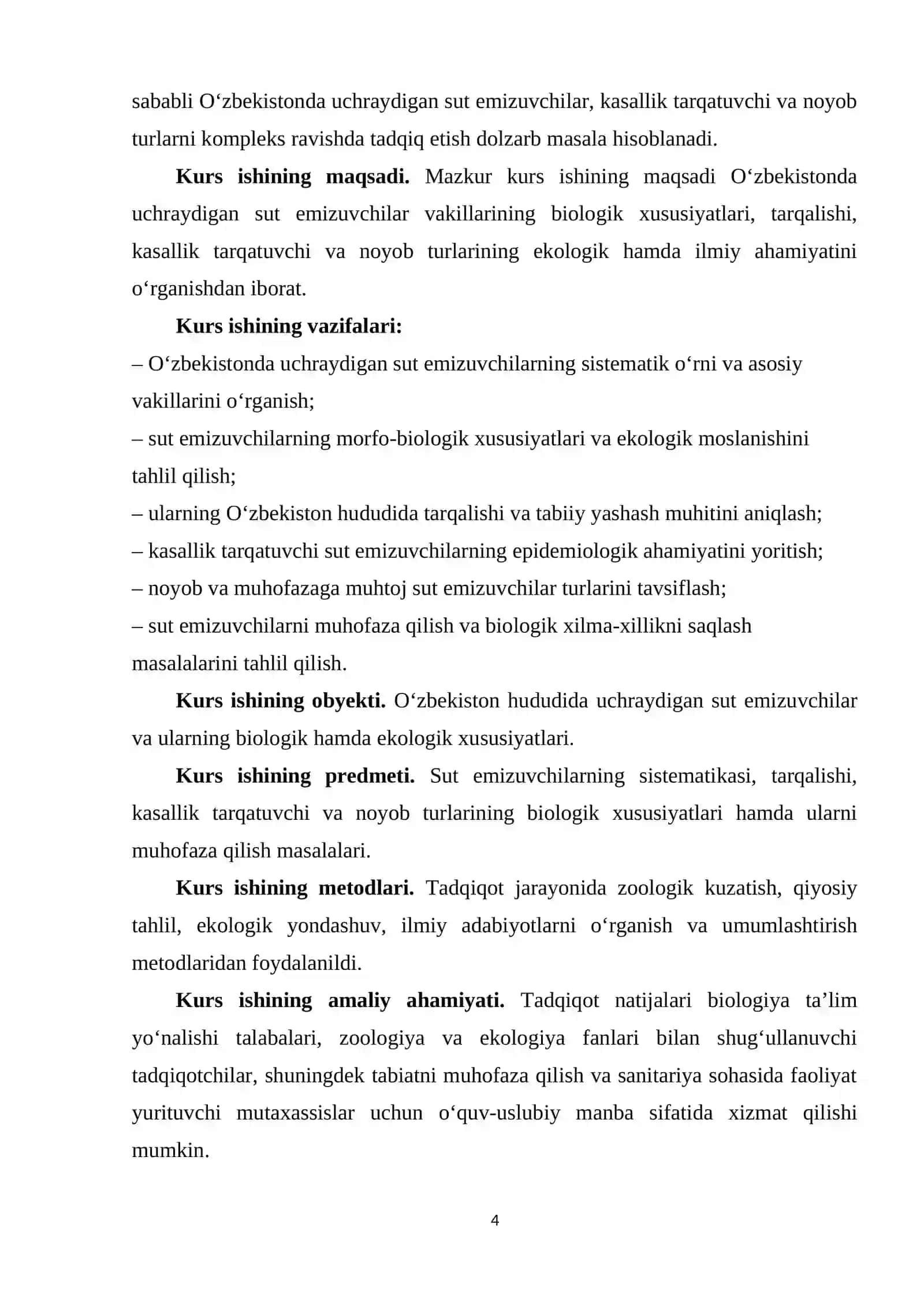 O’zbekistonda uchraydigan sutemizuvchilar, ovlanadigan vakillari, kasallik tarqatuvchi va noyob turlari 4